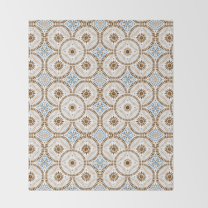 Rustic Tile Mandala A Throw Blanket Gallery Image 2