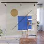 Circle Square Line - Blue Gold Wall Mural Gallery Image 1