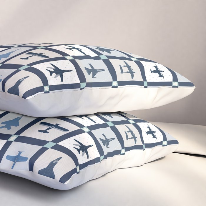 Quilt Squares Air Force Aircraft Pillow Sham Gallery Image 3