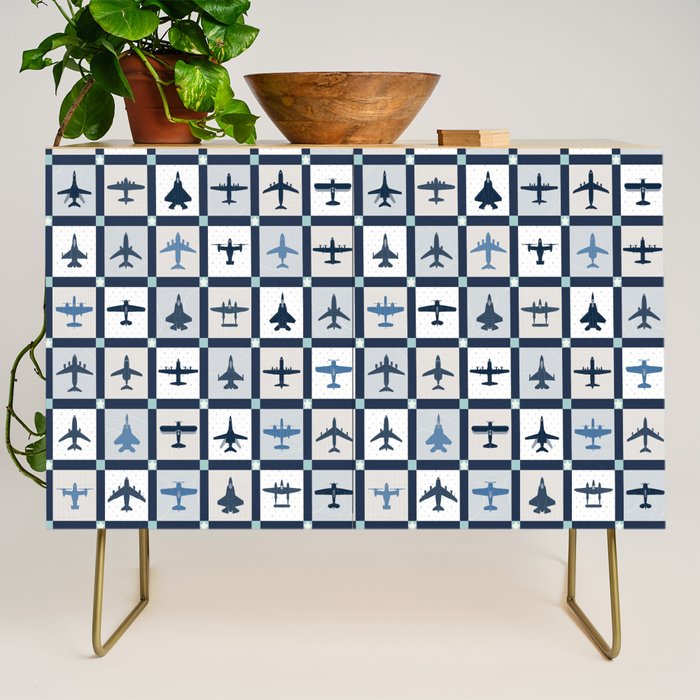 Quilt Squares Air Force Aircraft Credenza Gallery Image 1