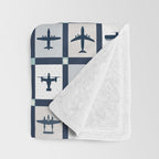 Quilt Squares Air Force Aircraft Throw Blanket Gallery Image 3