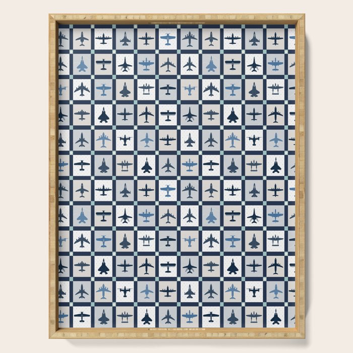 Quilt Squares Air Force Aircraft Serving Tray Gallery Image 1