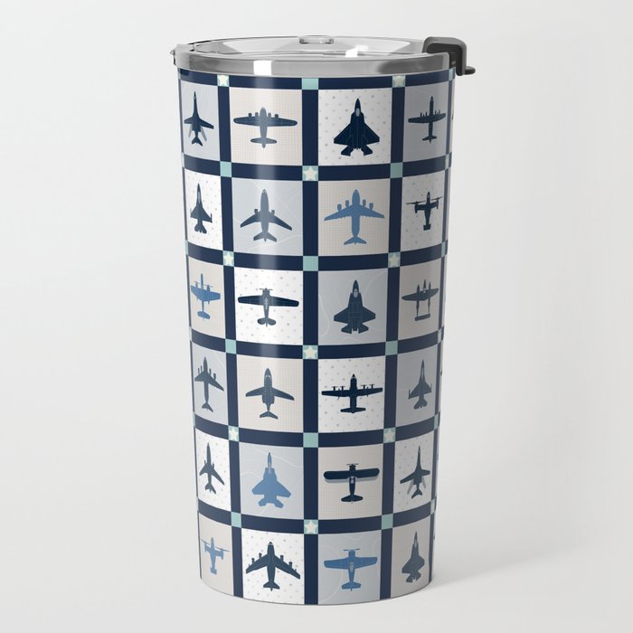 Quilt Squares Air Force Aircraft Travel Mug Gallery Image 2