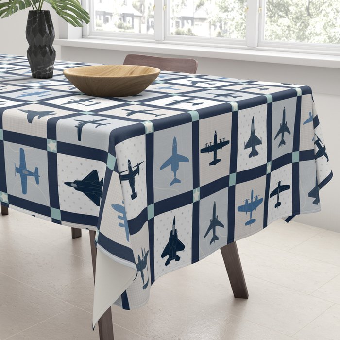 Quilt Squares Air Force Aircraft Tablecloth Gallery Image 3
