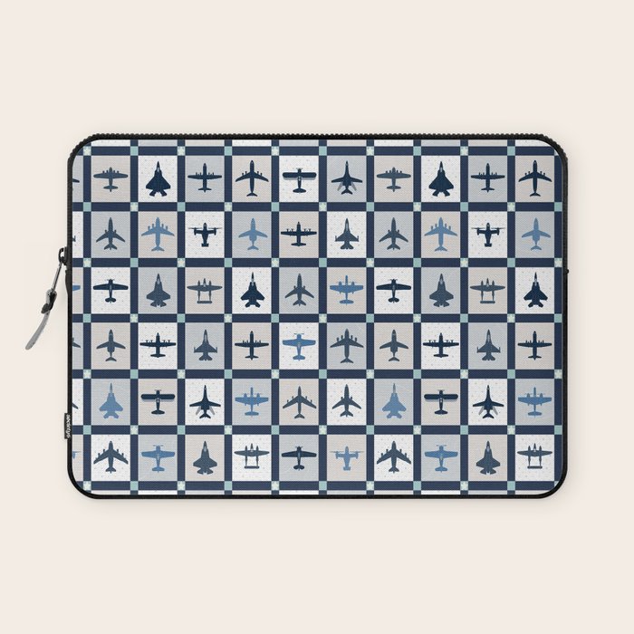 Quilt Squares Air Force Aircraft Laptop Sleeve Gallery Image 1