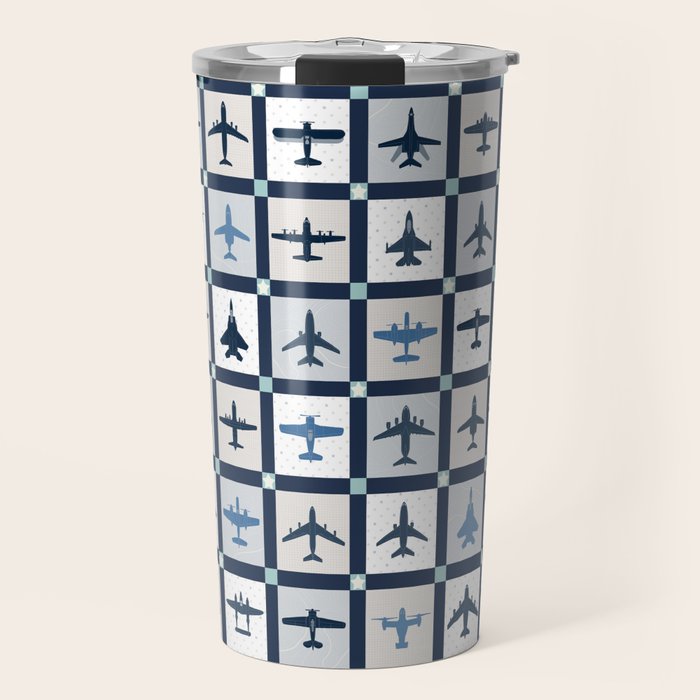 Quilt Squares Air Force Aircraft Travel Mug Gallery Image 1