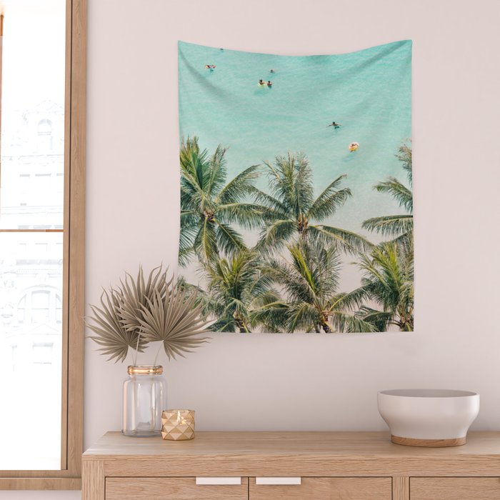 Ocean Swimming I, Waikiki Hawaii Wall Tapestry Gallery Image 2