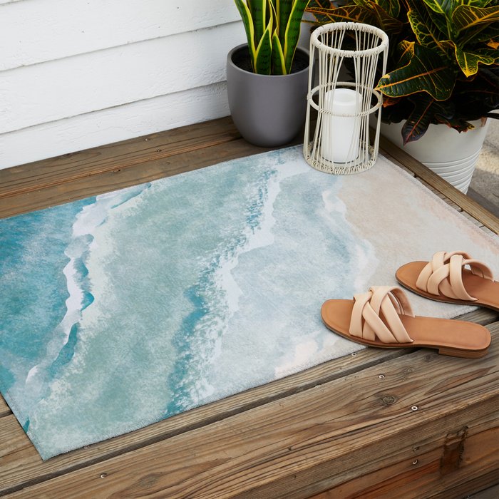 Peaceful Ocean Waves Outdoor Rug Gallery Image 2