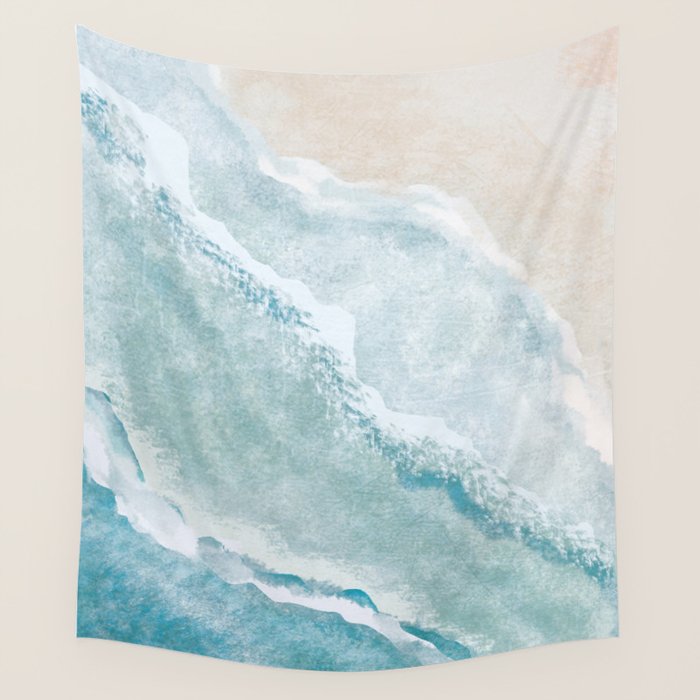 Peaceful Ocean Waves Wall Tapestry Gallery Image 1