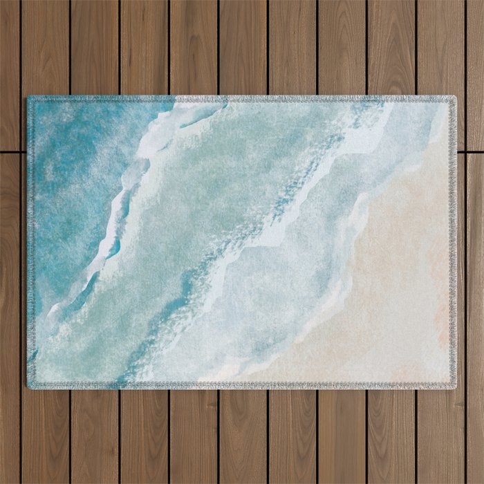 Peaceful Ocean Waves Outdoor Rug Gallery Image 1