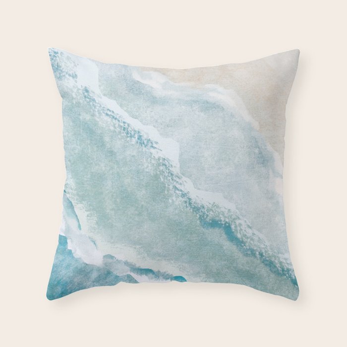 Peaceful Ocean Waves Throw Pillow Gallery Image 1