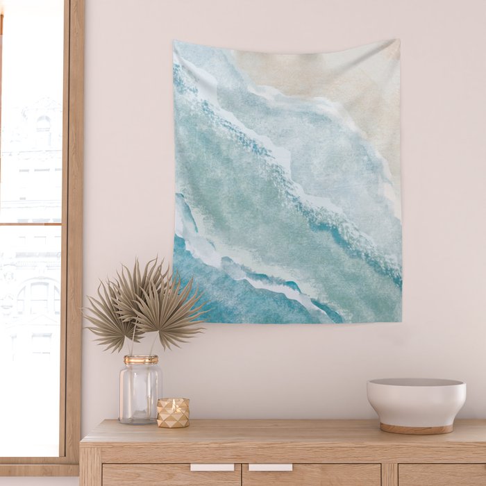 Peaceful Ocean Waves Wall Tapestry Gallery Image 2