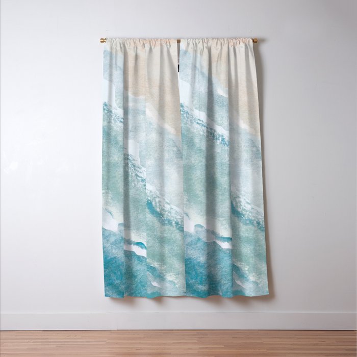 Peaceful Ocean Waves Window Curtain Gallery Image 3