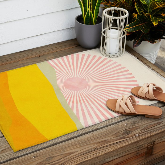 pink hope Outdoor Rug Gallery Image 2