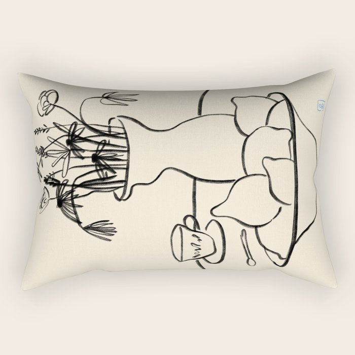 LEMONS AND FLOWERS Rectangular Pillow Gallery Image 1