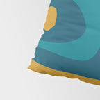 Mid Century Modern Minimalist Abstract Piquet Pattern in Moroccan Teal Blue and Mustard Gold Pillow Sham Gallery Image 4