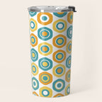 Buttons - Geometric Pattern in Turquoise, Orange, Yellow, and White Travel Mug Gallery Image 2