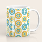Buttons - Geometric Pattern in Turquoise, Orange, Yellow, and White Coffee Mug Gallery Image 1