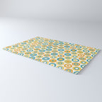 Buttons - Geometric Pattern in Turquoise, Orange, Yellow, and White Rug Gallery Image 3