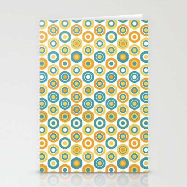 Buttons - Geometric Pattern in Turquoise, Orange, Yellow, and White Stationery Card Gallery Image 1