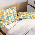Buttons - Geometric Pattern in Turquoise, Orange, Yellow, and White Pillow Sham Gallery Image 2