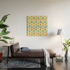 Buttons - Geometric Pattern in Turquoise, Orange, Yellow, and White Wood Wall Art Gallery Image 2