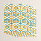 Buttons - Geometric Pattern in Turquoise, Orange, Yellow, and White Wrapping Paper Gallery Image 3