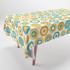 Buttons - Geometric Pattern in Turquoise, Orange, Yellow, and White Tablecloth Gallery Image 1