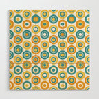 Buttons - Geometric Pattern in Turquoise, Orange, Yellow, and White Wood Wall Art Gallery Image 1
