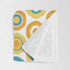 Buttons - Geometric Pattern in Turquoise, Orange, Yellow, and White Throw Blanket Gallery Image 3