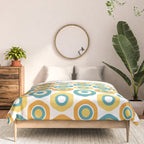 Buttons - Geometric Pattern in Turquoise, Orange, Yellow, and White Comforter Gallery Image 3