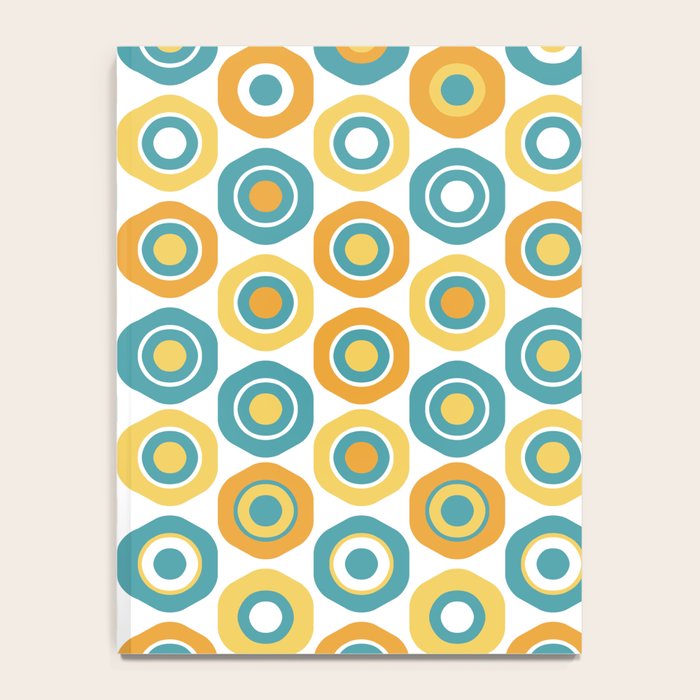 Buttons - Geometric Pattern in Turquoise, Orange, Yellow, and White Notebook Gallery Image 4