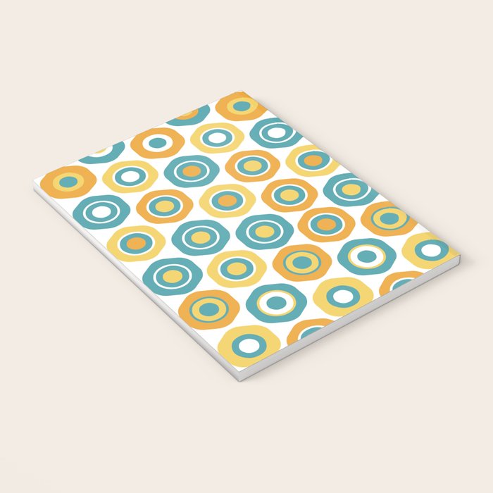 Buttons - Geometric Pattern in Turquoise, Orange, Yellow, and White Notebook Gallery Image 3
