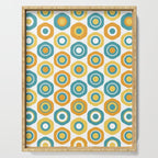 Buttons - Geometric Pattern in Turquoise, Orange, Yellow, and White Serving Tray Gallery Image 1