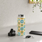 Buttons - Geometric Pattern in Turquoise, Orange, Yellow, and White Water Bottle Gallery Image 4