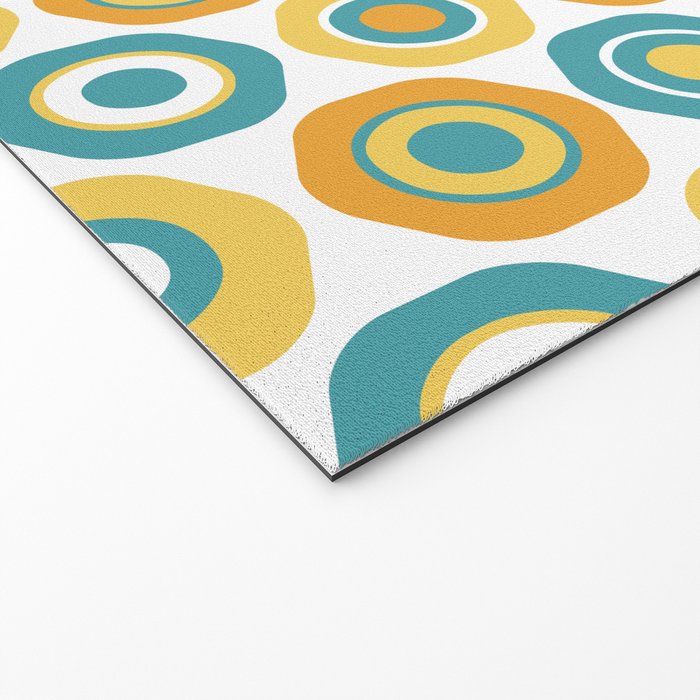 Buttons - Geometric Pattern in Turquoise, Orange, Yellow, and White Welcome Mat Gallery Image 2