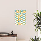 Buttons - Geometric Pattern in Turquoise, Orange, Yellow, and White Poster Gallery Image 2