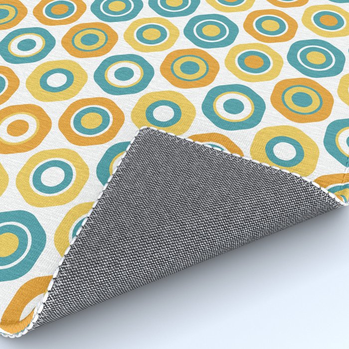 Buttons - Geometric Pattern in Turquoise, Orange, Yellow, and White Rug Gallery Image 4