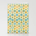 Buttons - Geometric Pattern in Turquoise, Orange, Yellow, and White Stationery Card Gallery Image 2