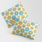 Buttons - Geometric Pattern in Turquoise, Orange, Yellow, and White Pillow Sham Gallery Image 3