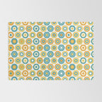 Buttons - Geometric Pattern in Turquoise, Orange, Yellow, and White Rug Gallery Image 2