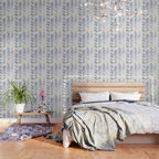 artistic herringbone in indigo and earthy shades Wallpaper Gallery Image 3