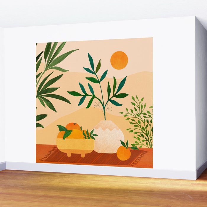 Bohemian Summer / Landscape Illustration Wall Mural Gallery Image 2