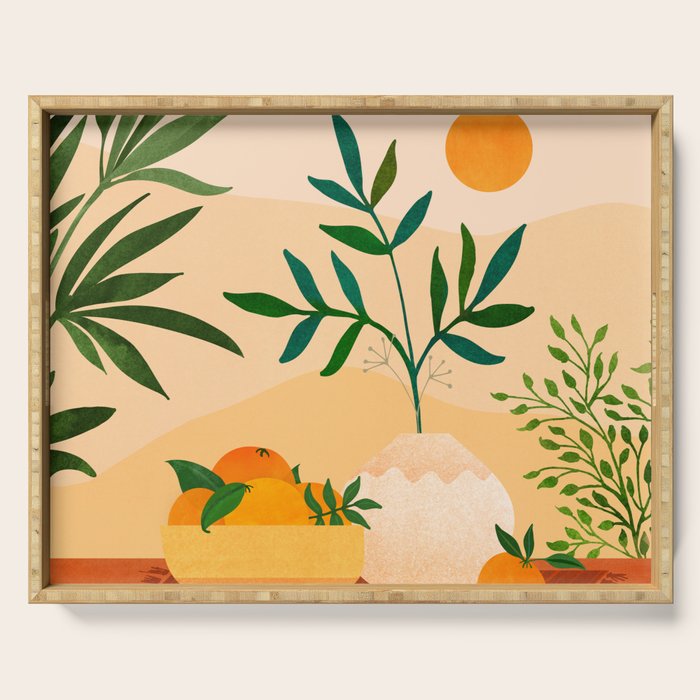 Bohemian Summer / Landscape Illustration Serving Tray Gallery Image 1