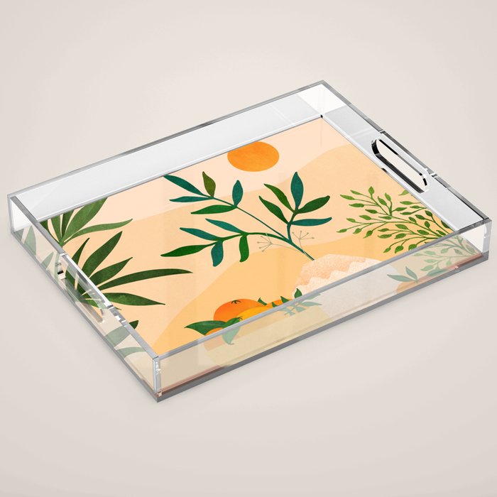 Bohemian Summer / Landscape Illustration Acrylic Tray Gallery Image 1