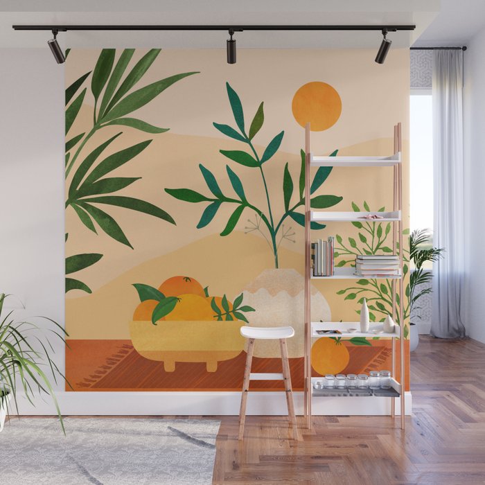 Bohemian Summer / Landscape Illustration Wall Mural Gallery Image 1