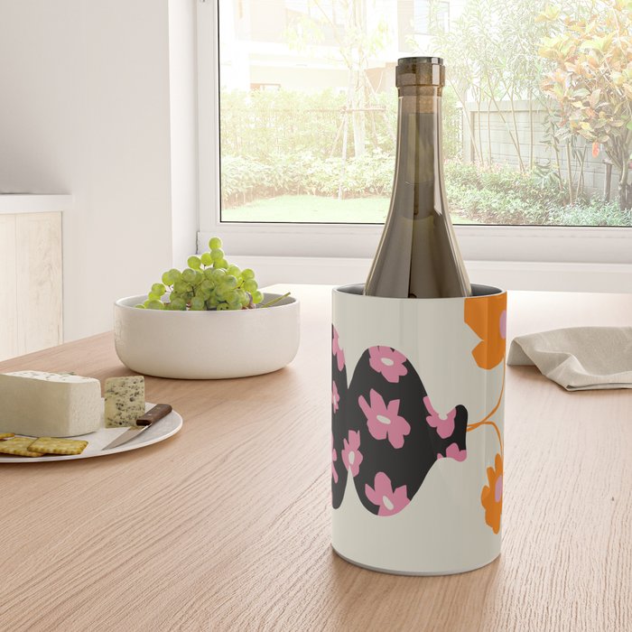 Black floral Vase Wine Chiller Gallery Image 4