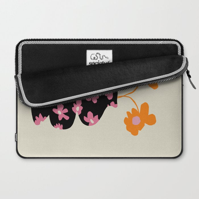 Black floral Vase Laptop Sleeve Gallery Image 2