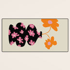 Black floral Vase Desk Mat Gallery Image 3