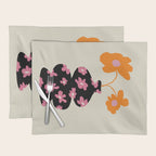 Black floral Vase Placemat Gallery Image 1